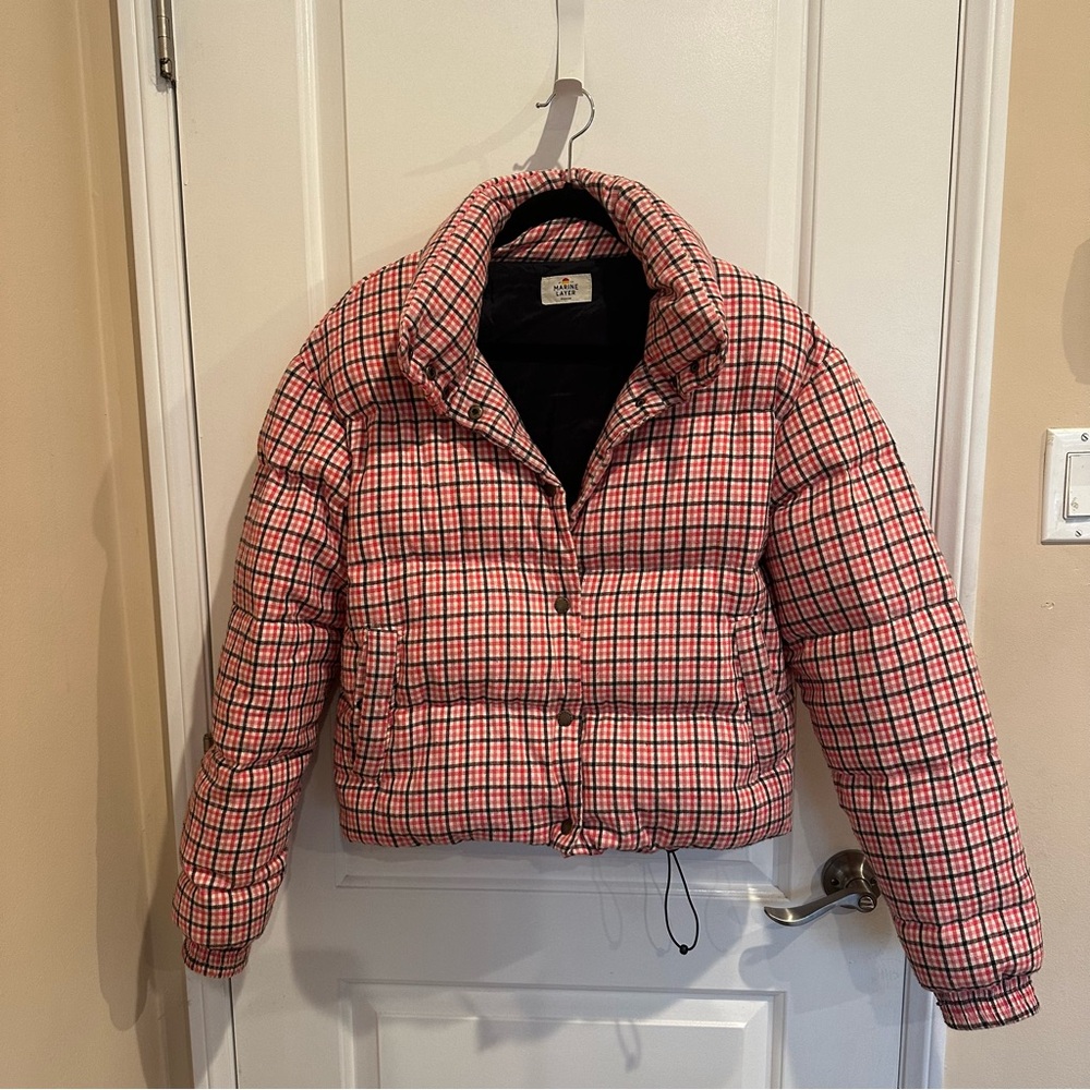 Marine Layer Plaid Puffer Jacket
